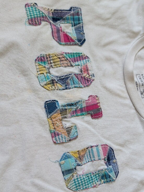 Polo by Ralph Lauren White Short-Sleeve Tee w/ Multicolor Patch Letters Girls Lg