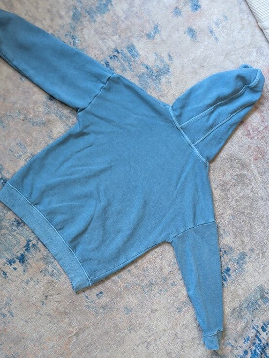 Cat & Jack Dusty Blue Scoop-Neck Pullover Hoodie Sweater Boys S (6-7)