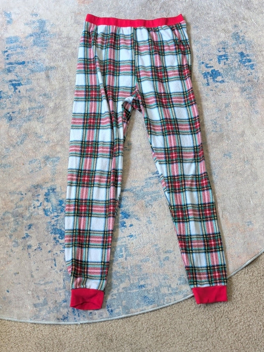 Kids Plaid Holiday Pajama Pants - Red Trim - Large (10/14)