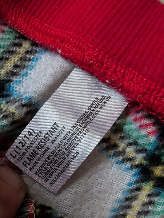 Kids Plaid Holiday Pajama Pants - Red Trim - Large (10/14)