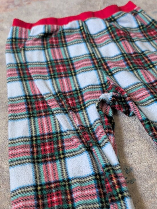 Kids Plaid Holiday Pajama Pants - Red Trim - Large (10/14)