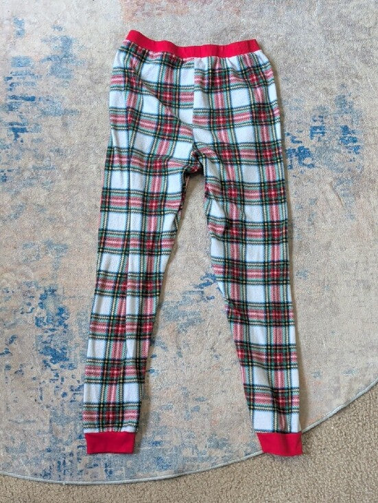 Kids Plaid Holiday Pajama Pants - Red Trim - Large (10/14)