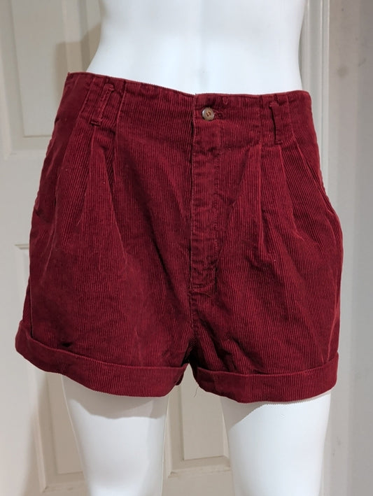 Vintage Esprit High-Rise Corduroy Bermuda Shorts in Wine Red Y2K 90s Size 11/12