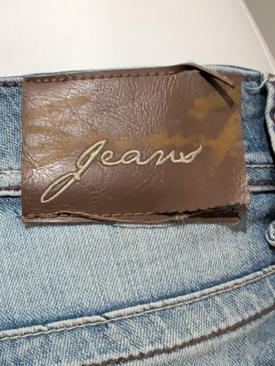 Retro Seven7 Jeans Light Blue Distressed Denim Bermuda Shorts Women's 4 Y2K