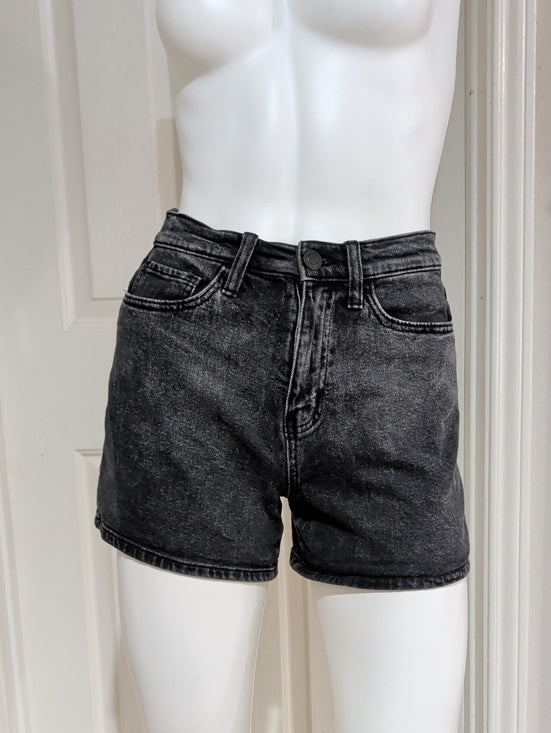 SO Eco Friendly Cotton Washed Black High-Rise Jean Shorts Women's 5/27W