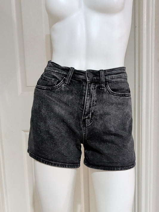 SO Eco Friendly Cotton Washed Black High-Rise Jean Shorts Women's 5/27W