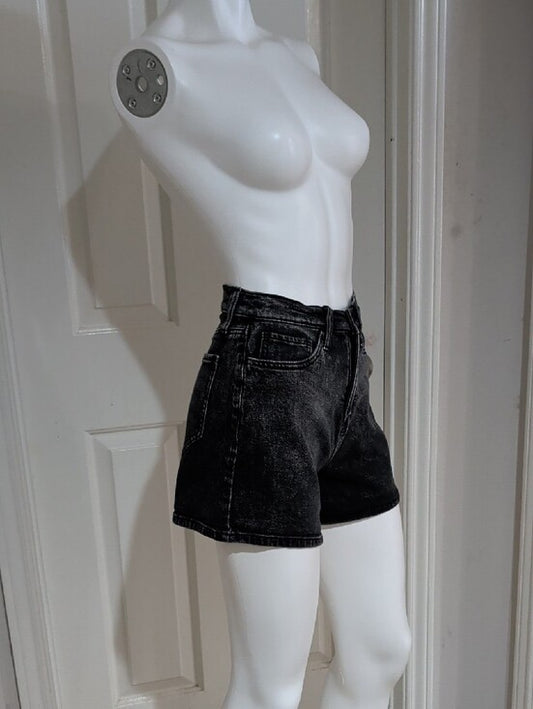 SO Eco Friendly Cotton Washed Black High-Rise Jean Shorts Women's 5/27W