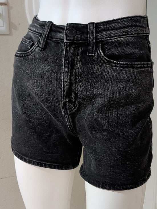 SO Eco Friendly Cotton Washed Black High-Rise Jean Shorts Women's 5/27W