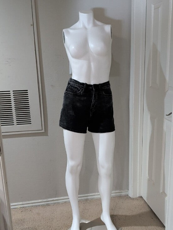 SO Eco Friendly Cotton Washed Black High-Rise Jean Shorts Women's 5/27W