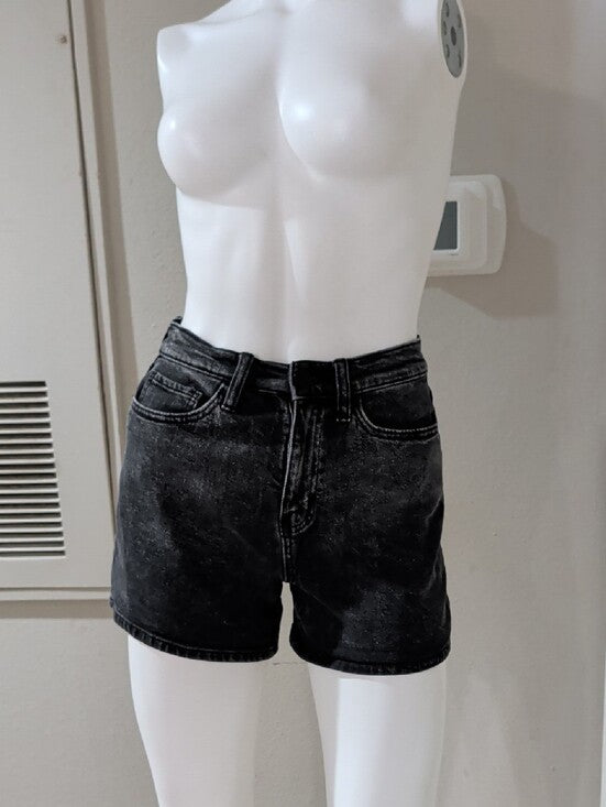 SO Eco Friendly Cotton Washed Black High-Rise Jean Shorts Women's 5/27W