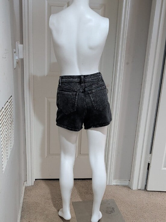 SO Eco Friendly Cotton Washed Black High-Rise Jean Shorts Women's 5/27W