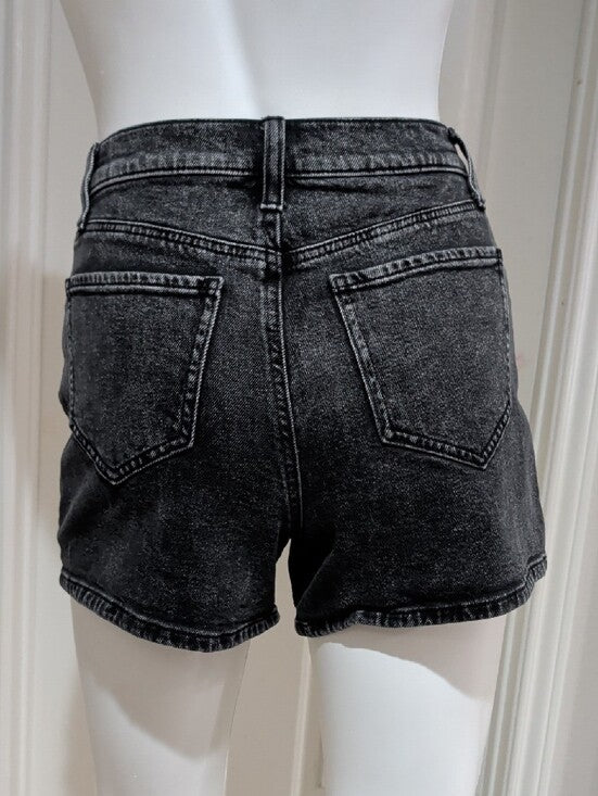SO Eco Friendly Cotton Washed Black High-Rise Jean Shorts Women's 5/27W