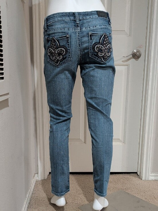 Vintage ZCO Jeans 90s Slim Straight McBling Embroidered Jeans Women's 11 Y2K
