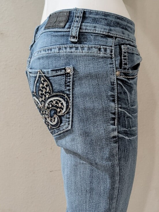 Vintage ZCO Jeans 90s Slim Straight McBling Embroidered Jeans Women's 11 Y2K