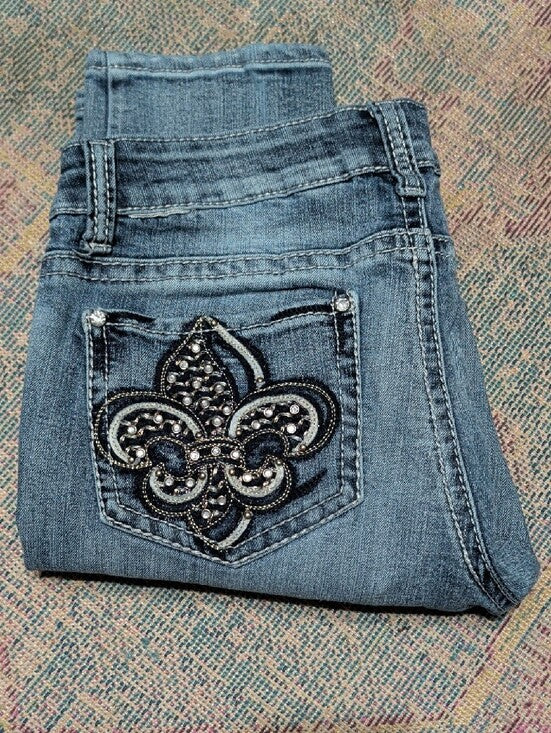 Vintage ZCO Jeans 90s Slim Straight McBling Embroidered Jeans Women's 11 Y2K