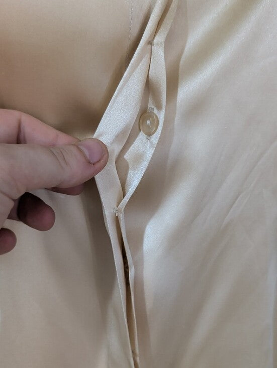 Vintage Spenser Jeremy 100% Silk Cream Button-Front Dress Shirt Women's 8 Y2K