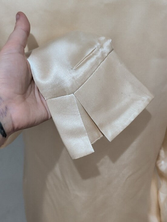 Vintage Spenser Jeremy 100% Silk Cream Button-Front Dress Shirt Women's 8 Y2K