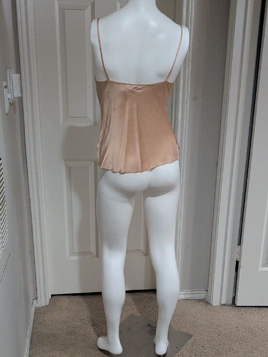 Tocca Beige 100% Silk Tailored Camisole Women's 8