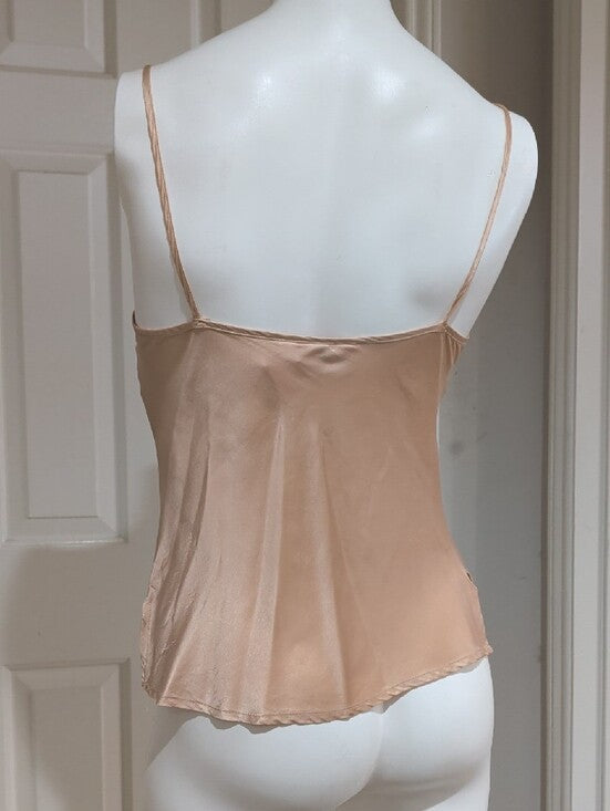 Tocca Beige 100% Silk Tailored Camisole Women's 8