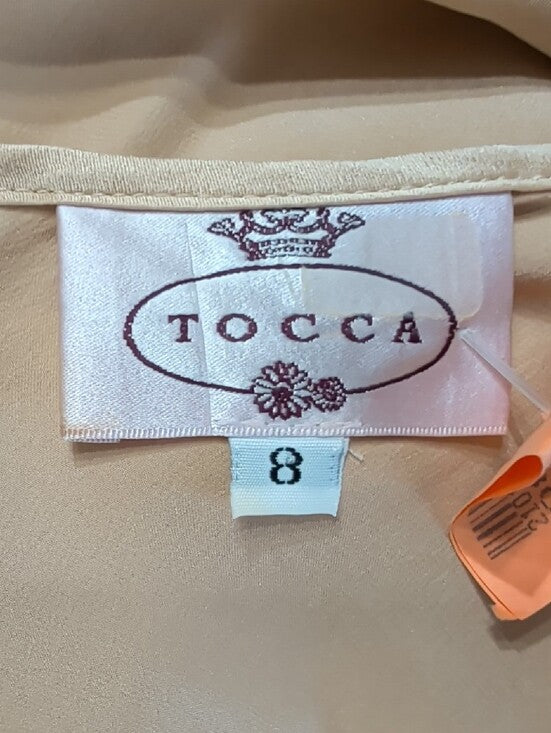 Tocca Beige 100% Silk Tailored Camisole Women's 8