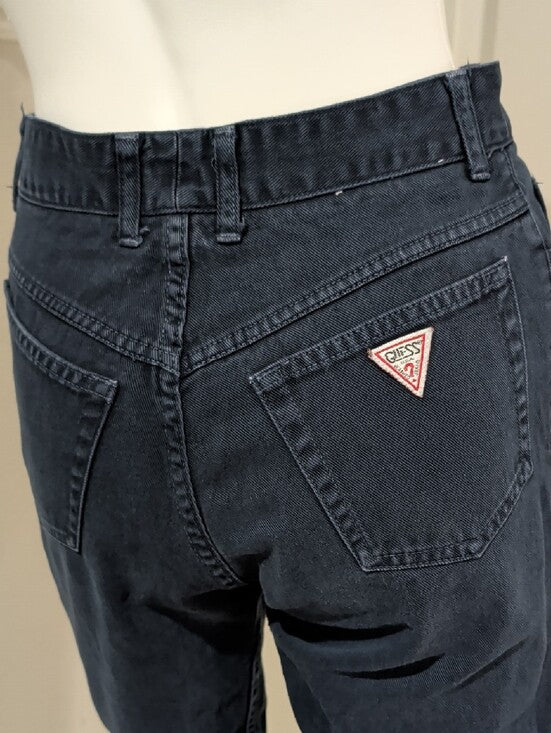Vintage Guess By Georges Merciano Navy Blue Slim Straight Jeans Women's 31 1990s