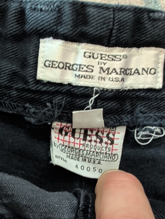 Vintage Guess By Georges Merciano Navy Blue Slim Straight Jeans Women's 31 1990s