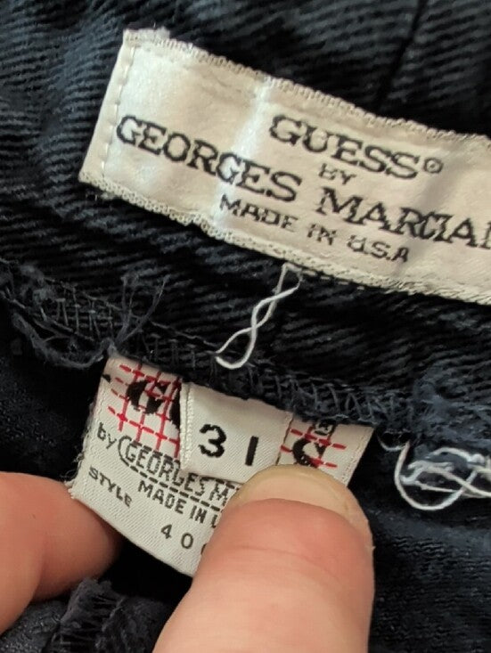 Vintage Guess By Georges Merciano Navy Blue Slim Straight Jeans Women's 31 1990s