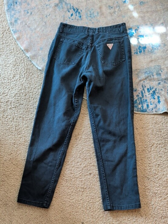 Vintage Guess By Georges Merciano Navy Blue Slim Straight Jeans Women's 31 1990s