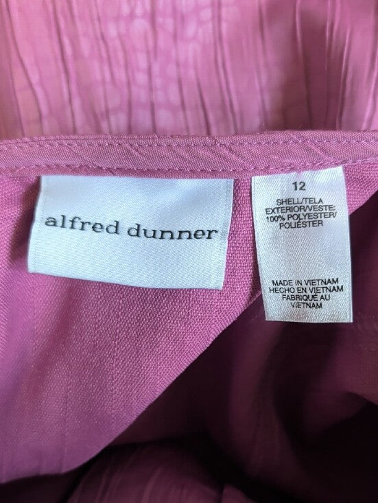 Alfred Dunner Textured Round-Neck Button Jacket in Raspberry Women's 12