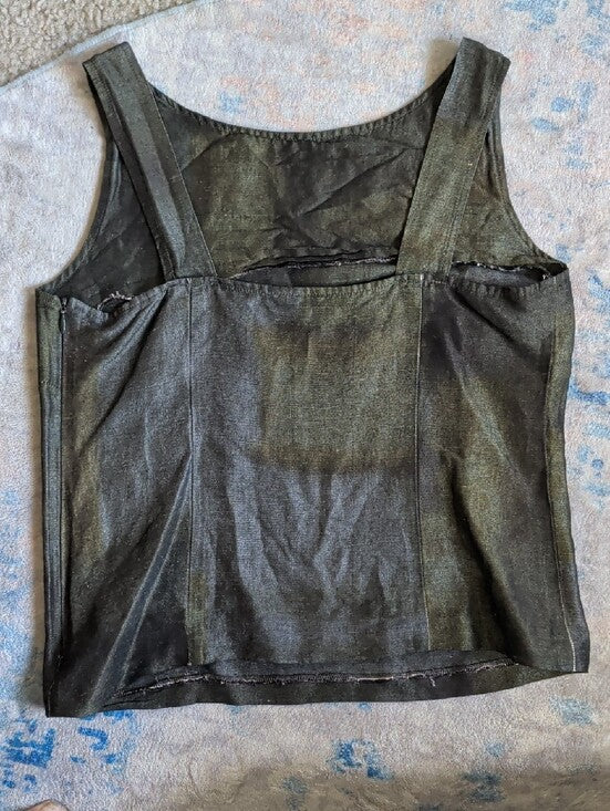 MARELLA Metallic Black Sleeveless Tank Top Women's 6 US Made In Italy