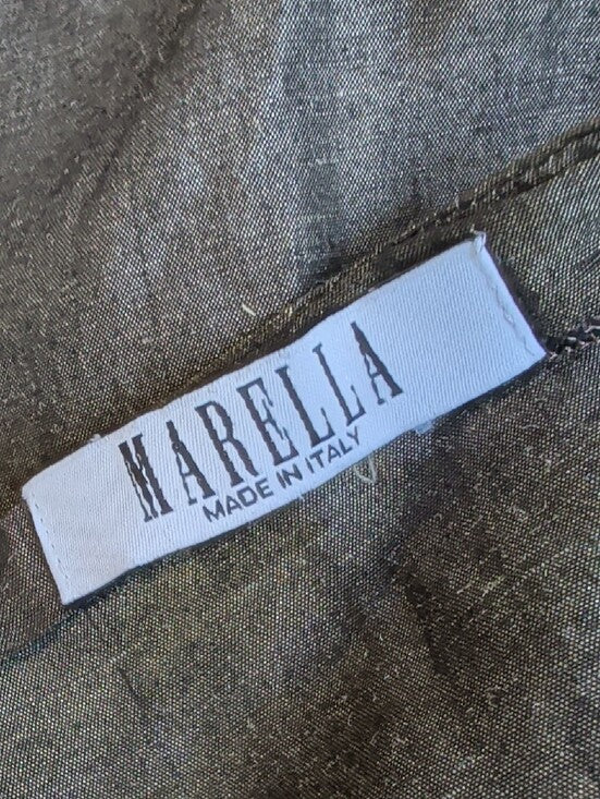 MARELLA Metallic Black Sleeveless Tank Top Women's 6 US Made In Italy