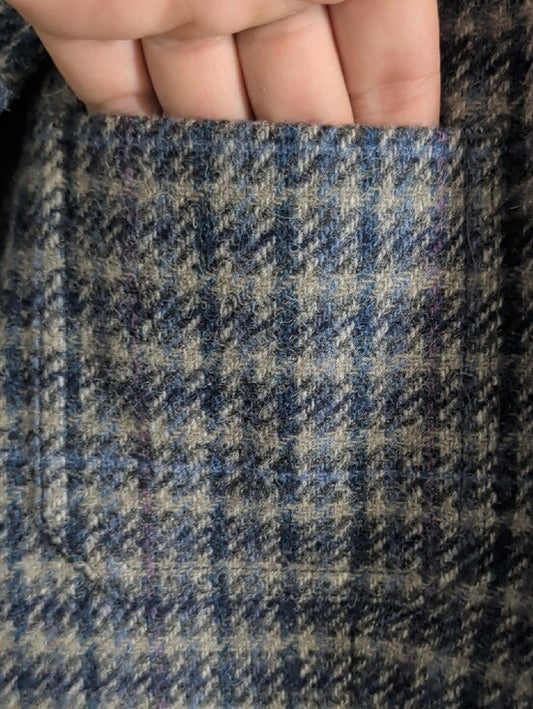 Vintage Appleseed's Blue and Gray Checked 100% Wool Blazer Women's 20W