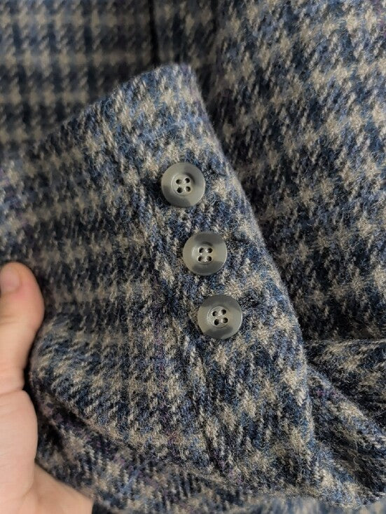 Vintage Appleseed's Blue and Gray Checked 100% Wool Blazer Women's 20W
