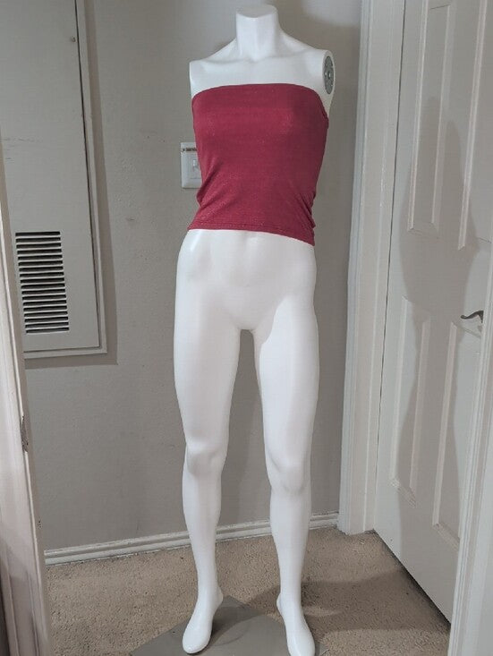 Vintage Michael Stars Shimmery Burgandy Strapless Tube Top O/S Y2K 2000s