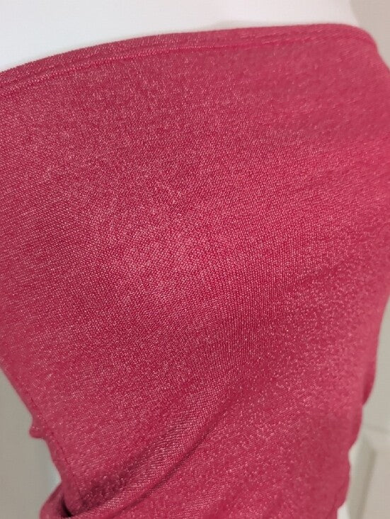 Vintage Michael Stars Shimmery Burgandy Strapless Tube Top O/S Y2K 2000s