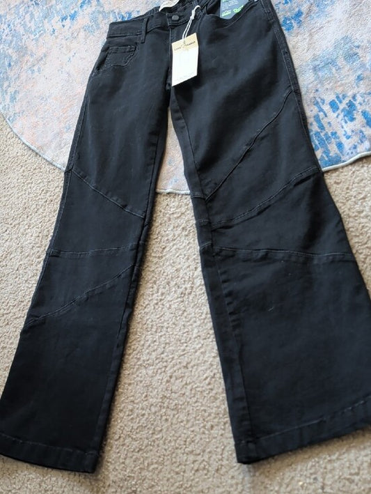 Love Trends Black Wide-Leg Jeans - Contemporary Panel Detail Women's 3