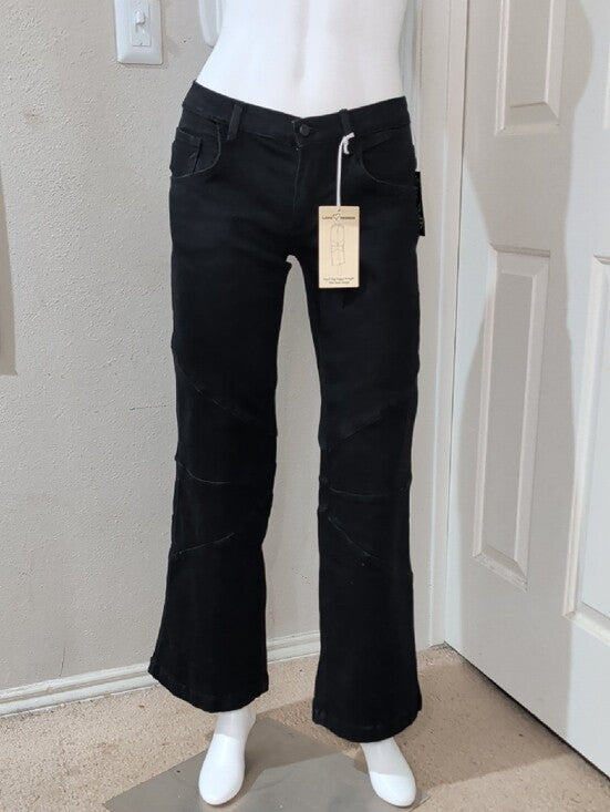 Love Trends Black Wide-Leg Jeans - Contemporary Panel Detail Women's 3