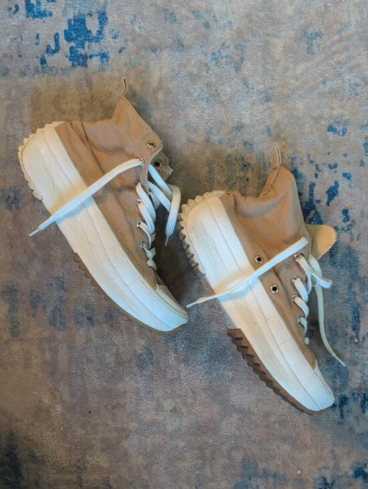 Ccocci Beige High-Top Canvas Platform Sneakers Women's 8.5 US