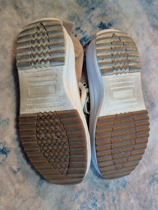 Ccocci Beige High-Top Canvas Platform Sneakers Women's 8.5 US