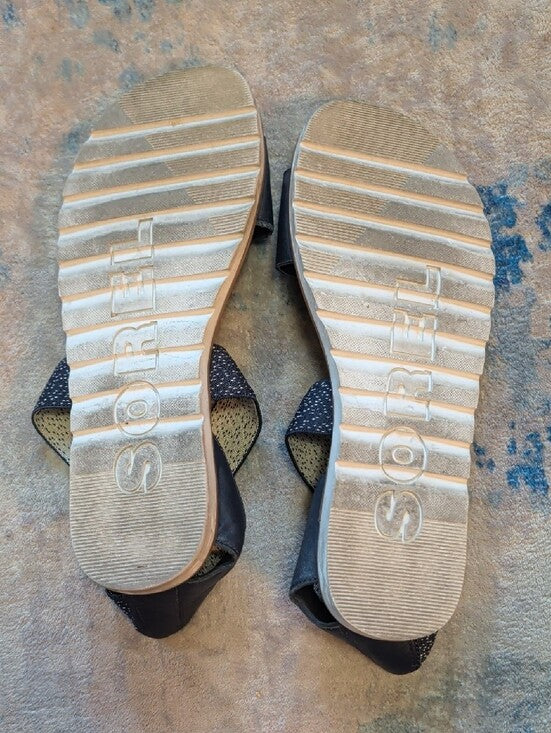 Sorel Navy Blue Crisscross Elastic Strap Sandals Women's 9 US