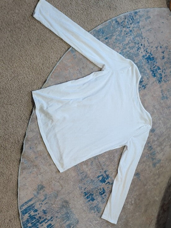 Place White Long-Sleeve Tee with Pink Sequin Cupcake Girls Large (10-12)