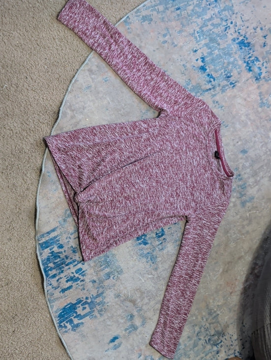 Art Class Marled Heathered Pink Long Sleeve Crewneck Top Girls Large (10-12)