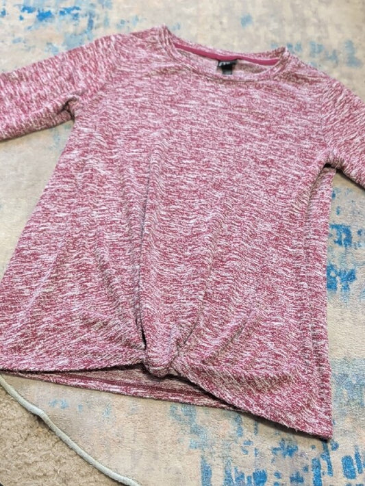 Art Class Marled Heathered Pink Long Sleeve Crewneck Top Girls Large (10-12)