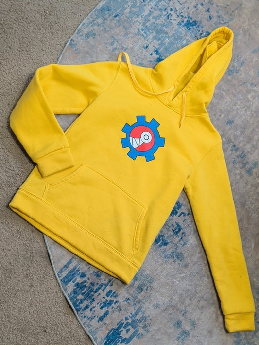 Kids' Yellow Hoodie with Gear Logo Small Unisex