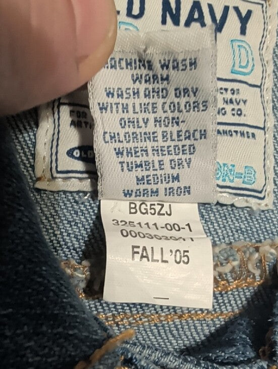 Vintage Old Navy Blue Cropped Denim Jacket Women's M Fall 2005 Collection Y2K