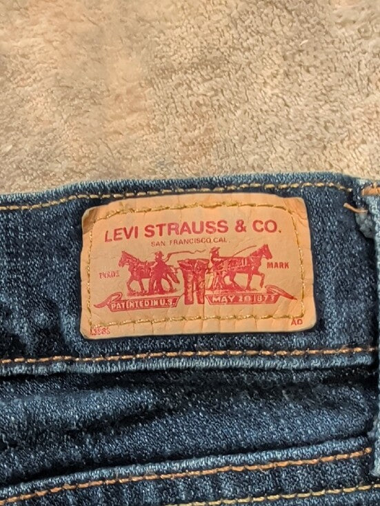 Levi's 2012 Too Super Low-Rise Stretch Blue Flared Jeans Women's 1 (Juniors) Y2K