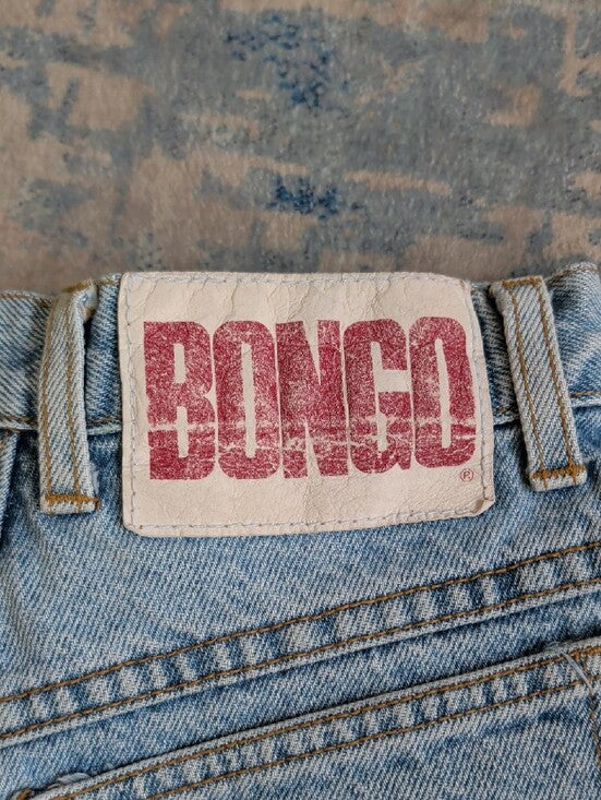 Vintage 2002 Release Bongo Light Wash High-Rise Button-Fly Denim Shorts Sz 1 Y2K
