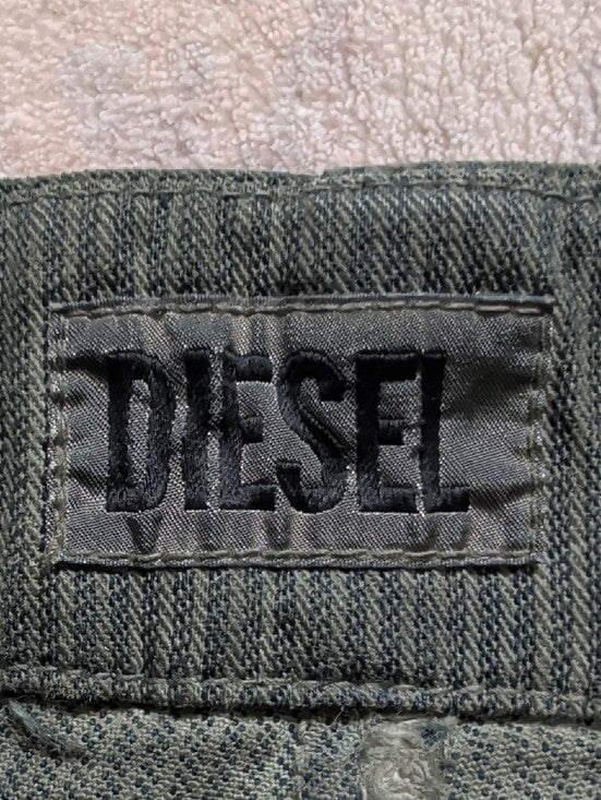 Diesel Olive Green Corduroy Cuffed Shorts Women's 28