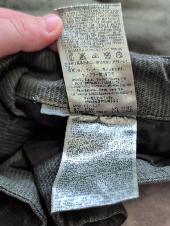 Diesel Olive Green Corduroy Cuffed Shorts Women's 28