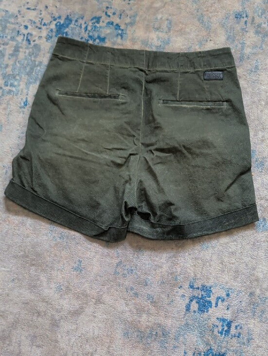 Diesel Olive Green Corduroy Cuffed Shorts Women's 28